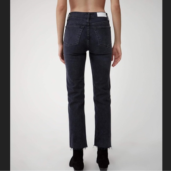 RE/DONE 70's Comfort Stretch High Rise Stove Pipe in Stoned Noir Size 28 - Picture 4 of 7